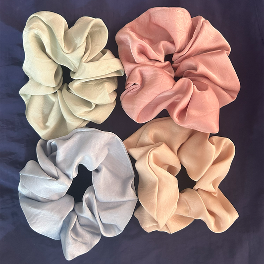 Set of Four Silk Scrunchies