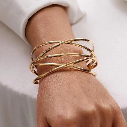 Scoup Multi-Band Gold-Tone Cuff Bracelet