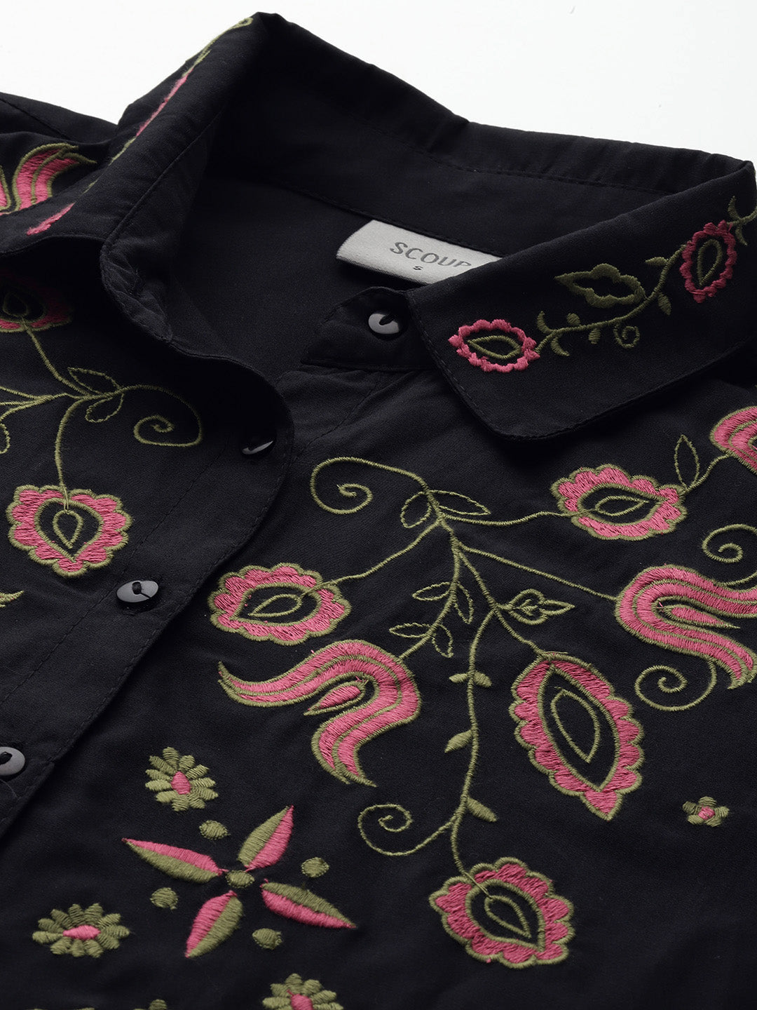 Floral Embroidered Casual Shirt