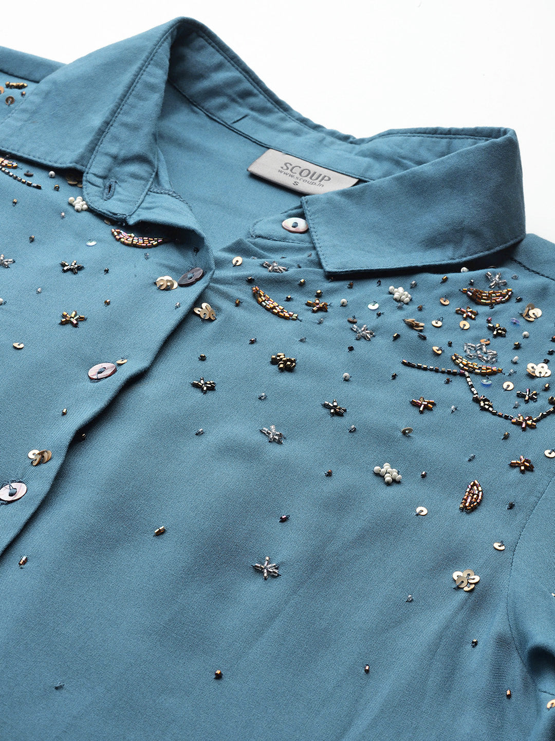 Hand Embellished Rayon Shirt