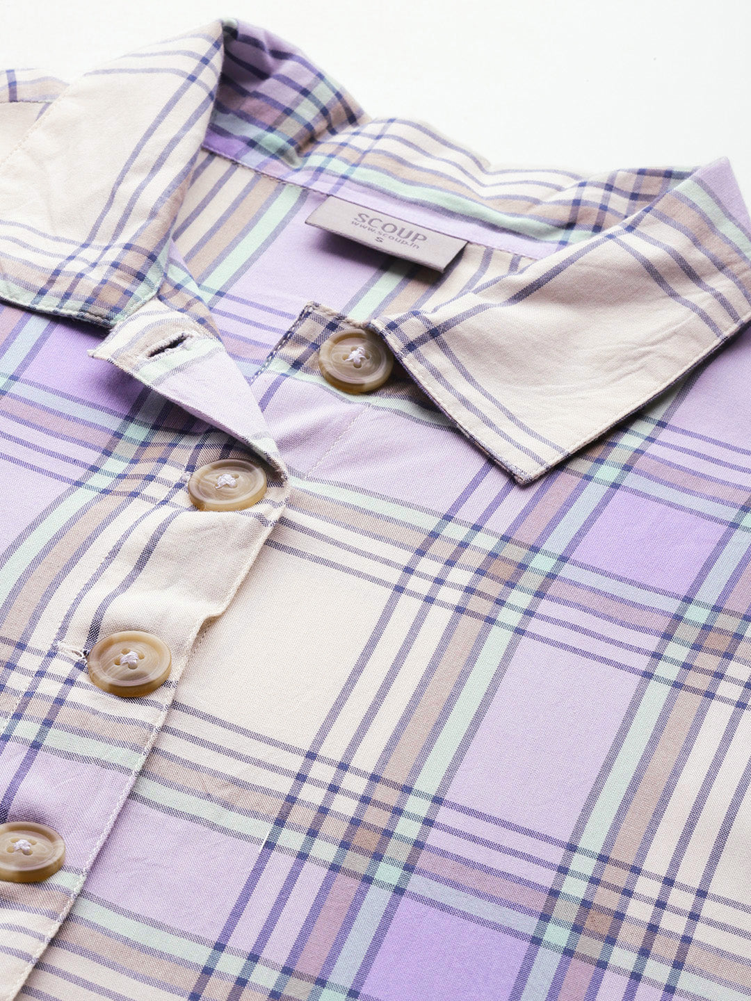 Short Rayon Check Top