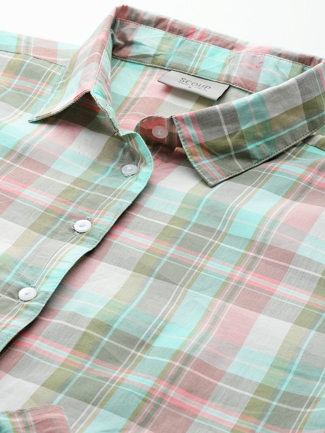 Cotton Check Shirt Dress
