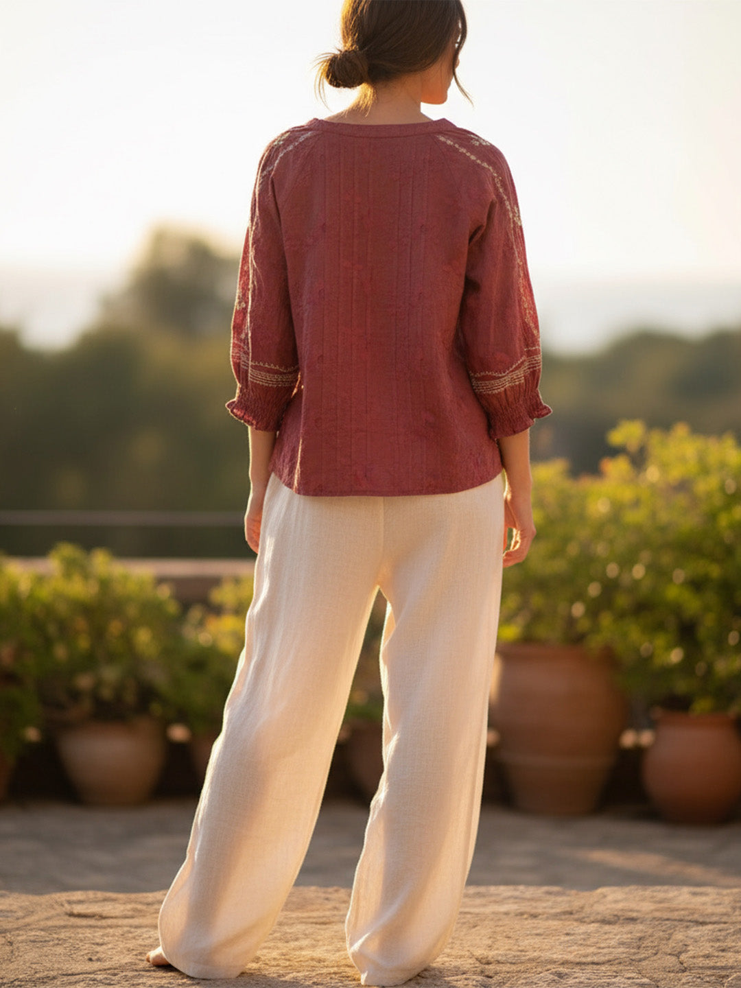 Embroidered Cotton Top