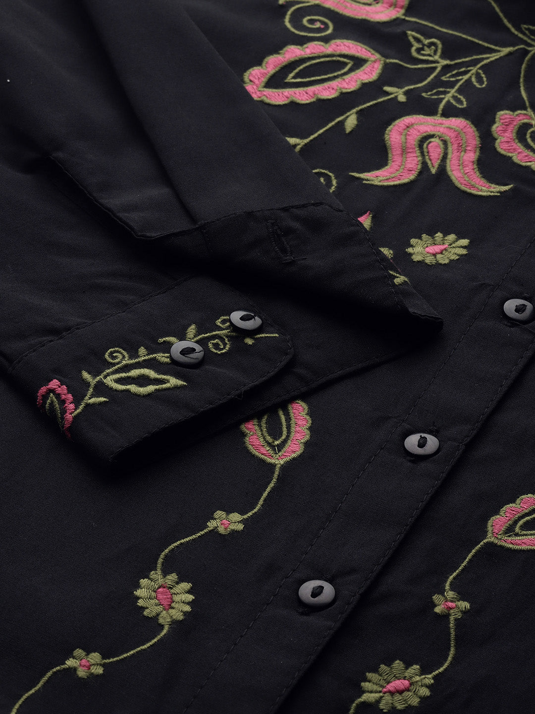 Floral Embroidered Casual Shirt