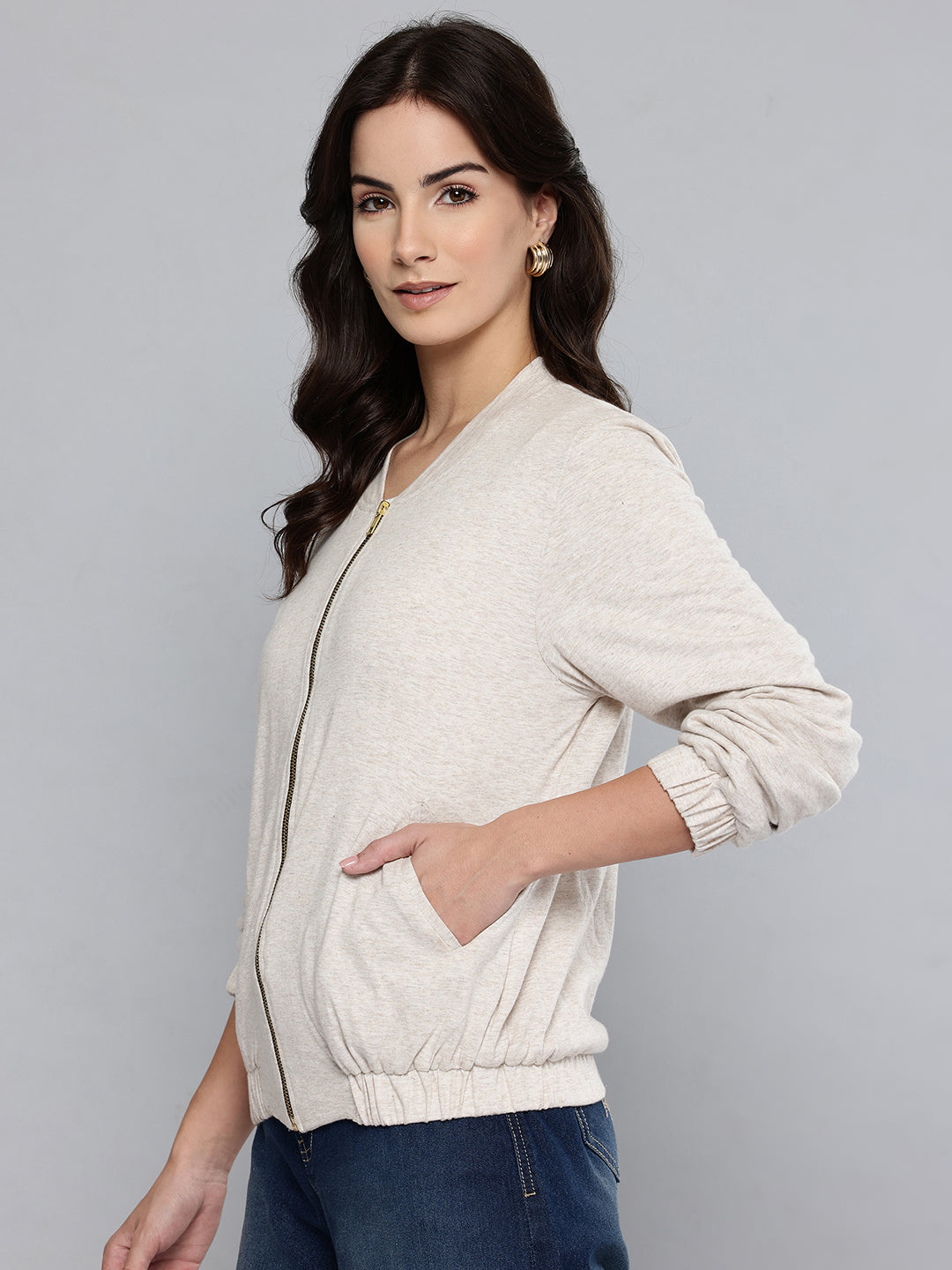 Cotton Lurex Jersey Jacket
