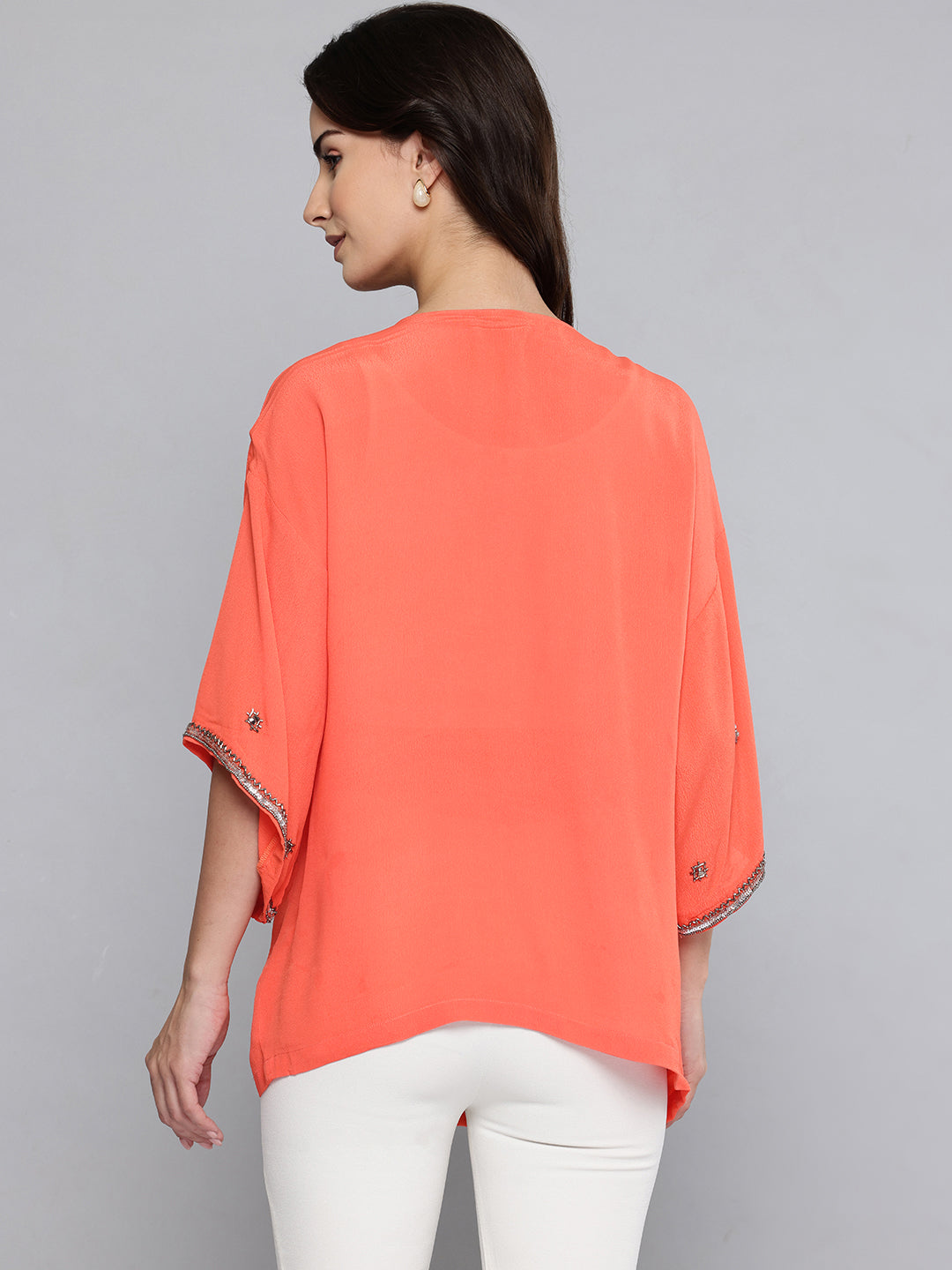 Orange Party Embellished Shrug