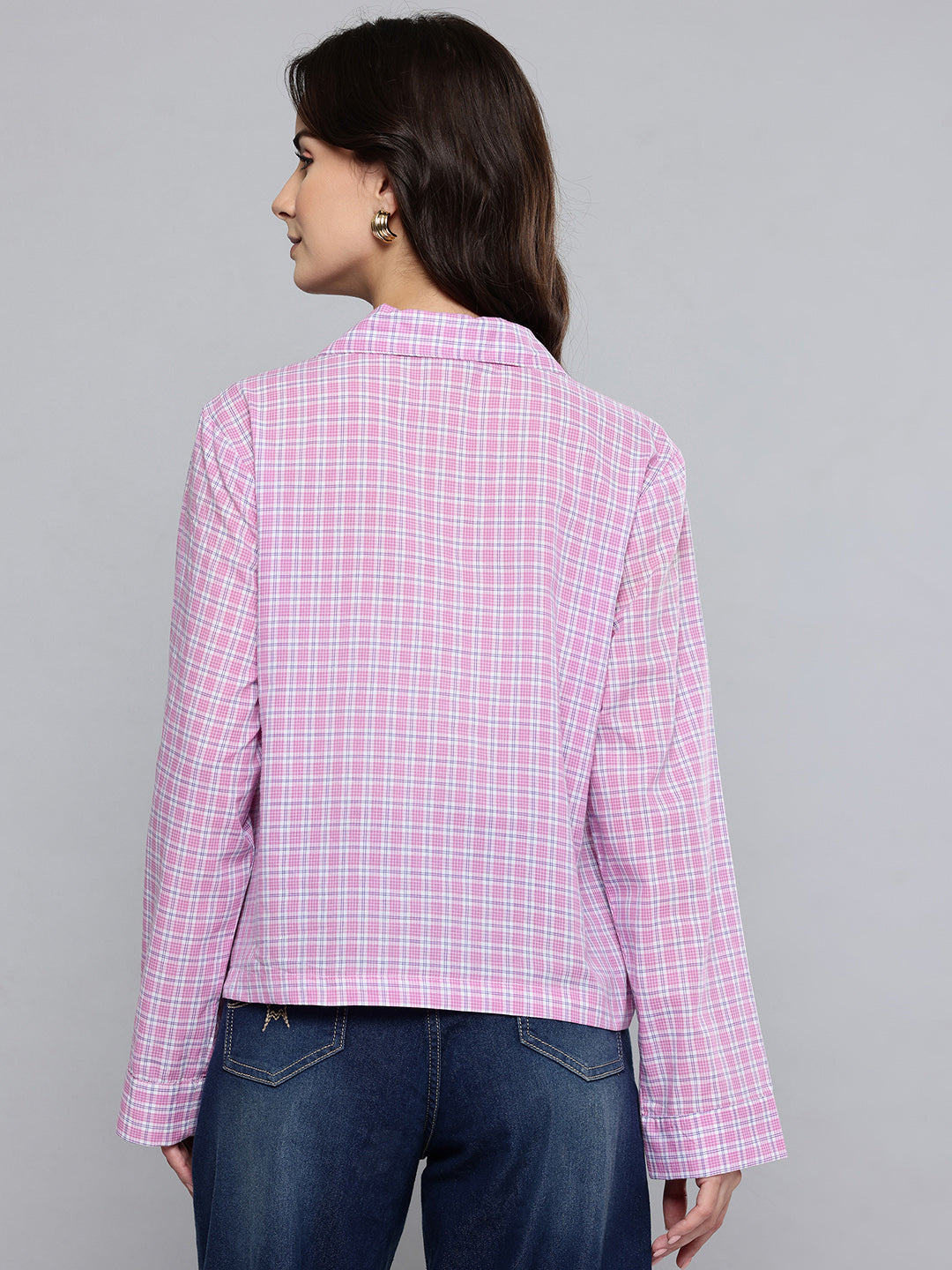 Short Rayon Check Top
