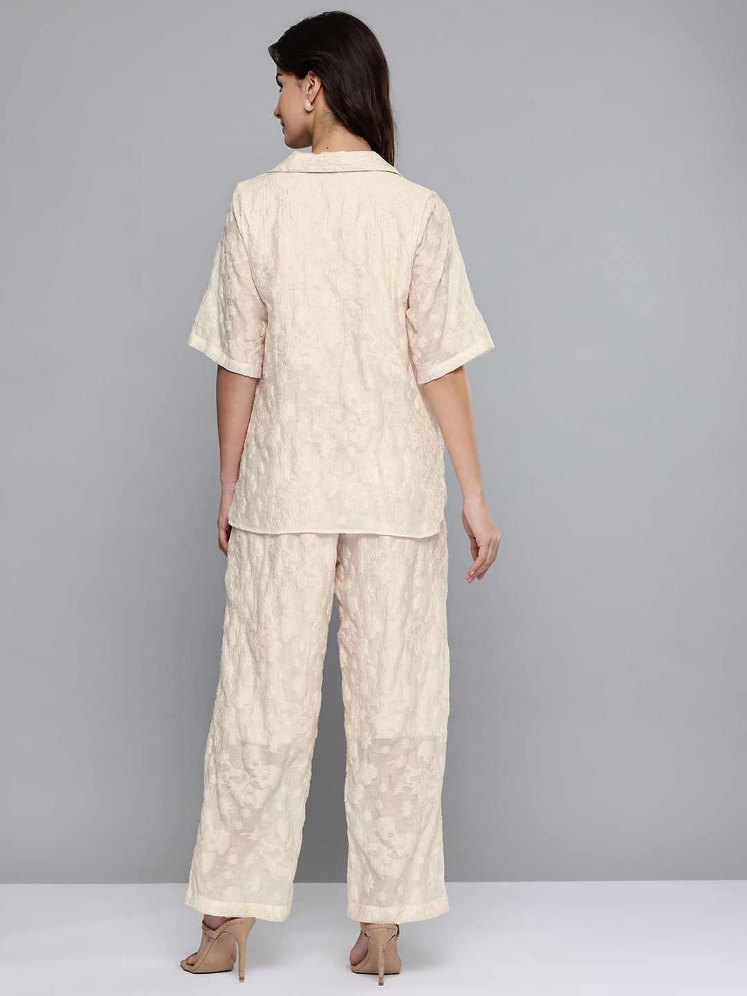 Cream Jacquard Cord Set