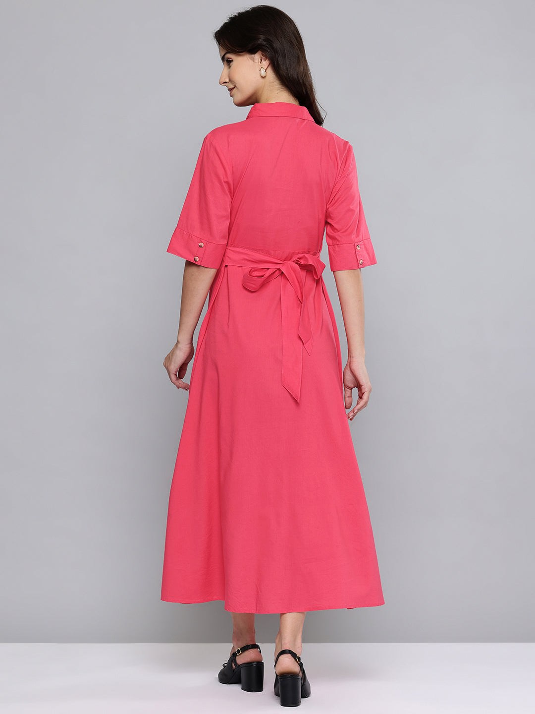 Solid Rayon Shirt Dress