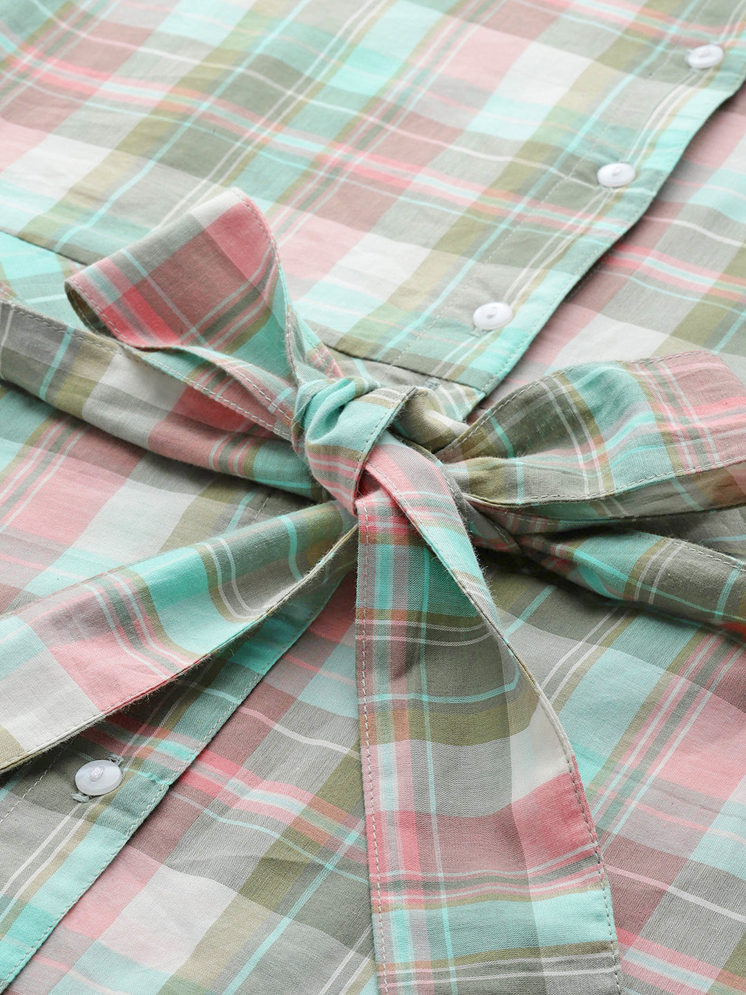 Cotton Check Shirt Dress