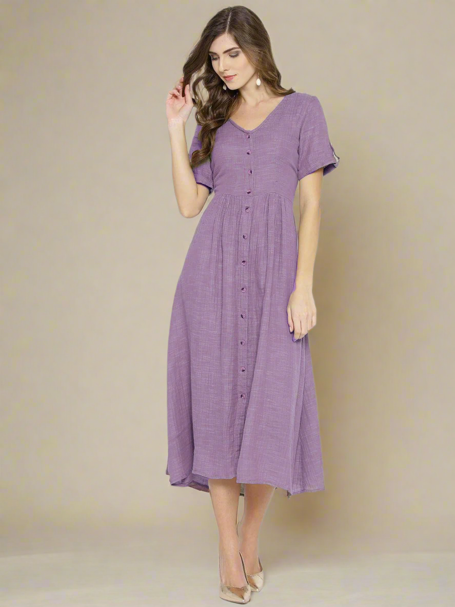 Purple cotton dress