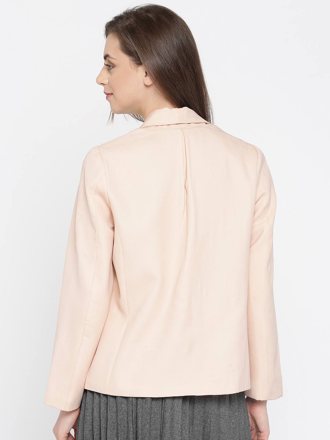Scoup Pink Front Open Sequinned Blazer