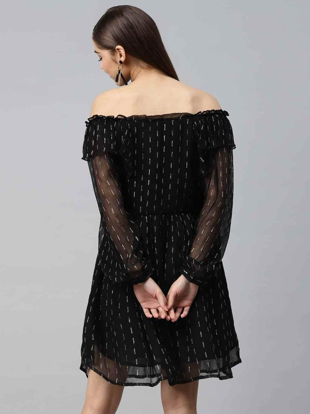 Buta Chiffon gathered knee length dress