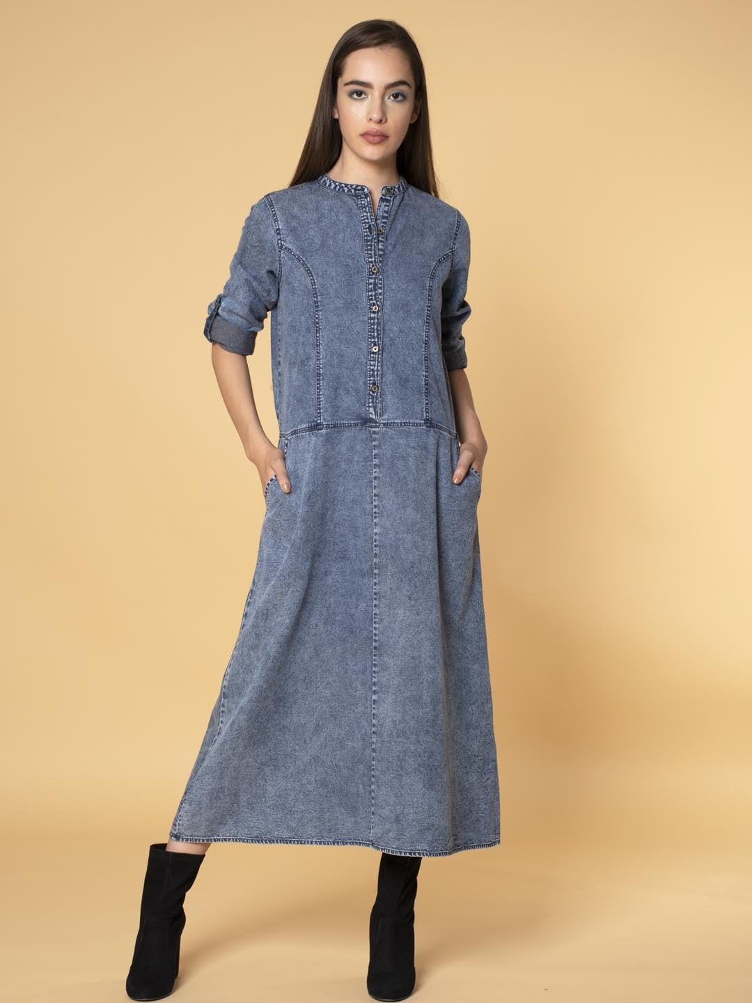 Acid Washed Denim Dress