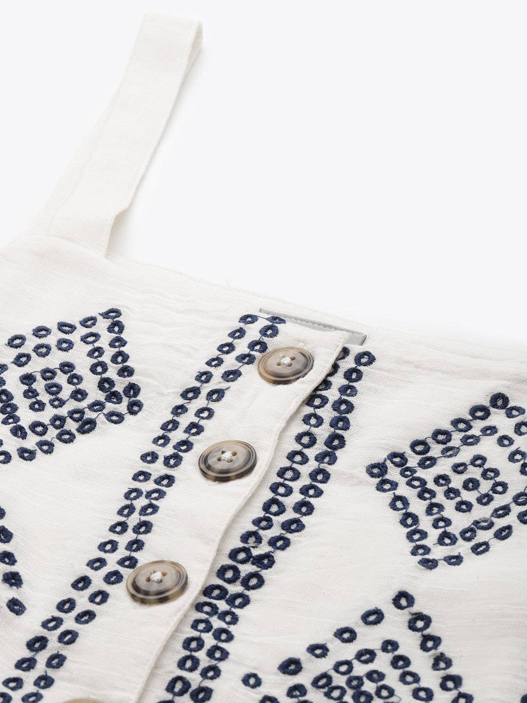 Scoup Ivory embroidered strappy dress