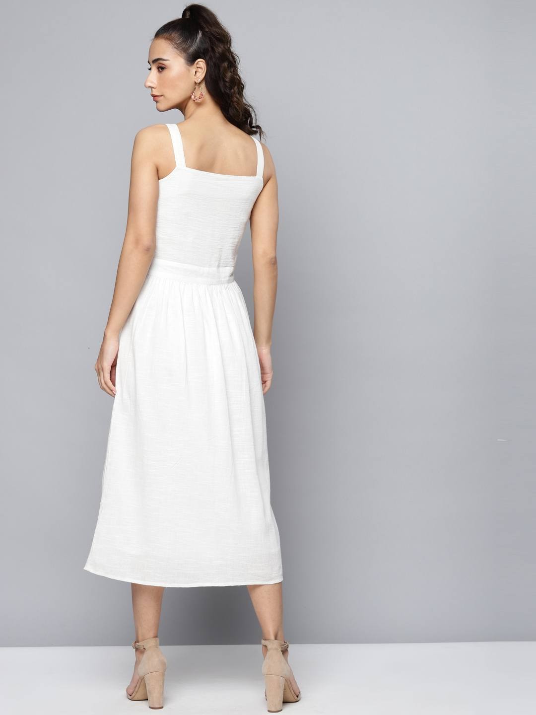 Scoup Ivory embroidered strappy dress