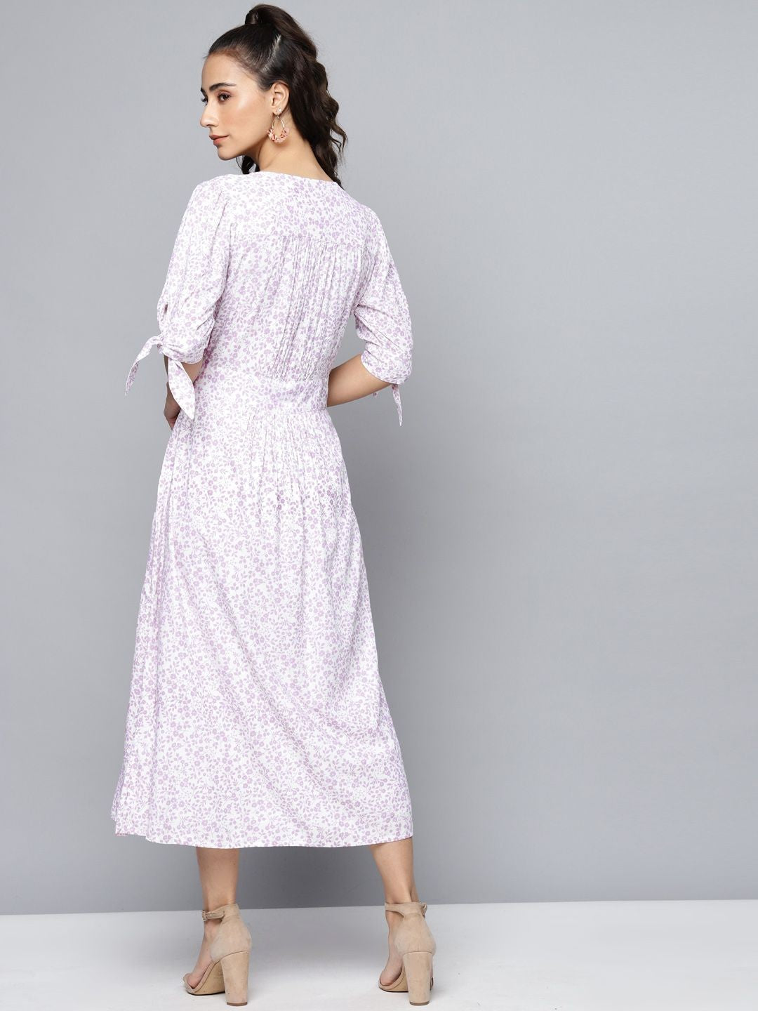Front Buttond Printed Maxi Dress