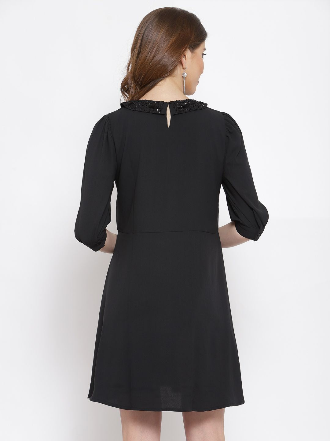 Embellished collar short Dress