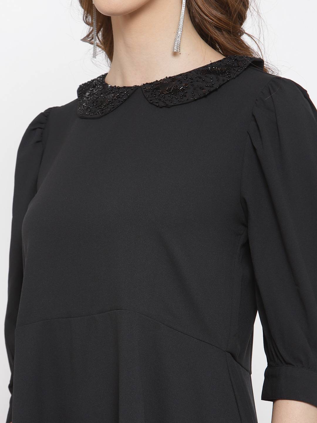 Embellished collar short Dress