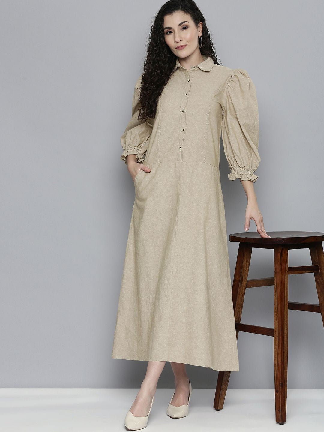 Cotton Chambray Dress