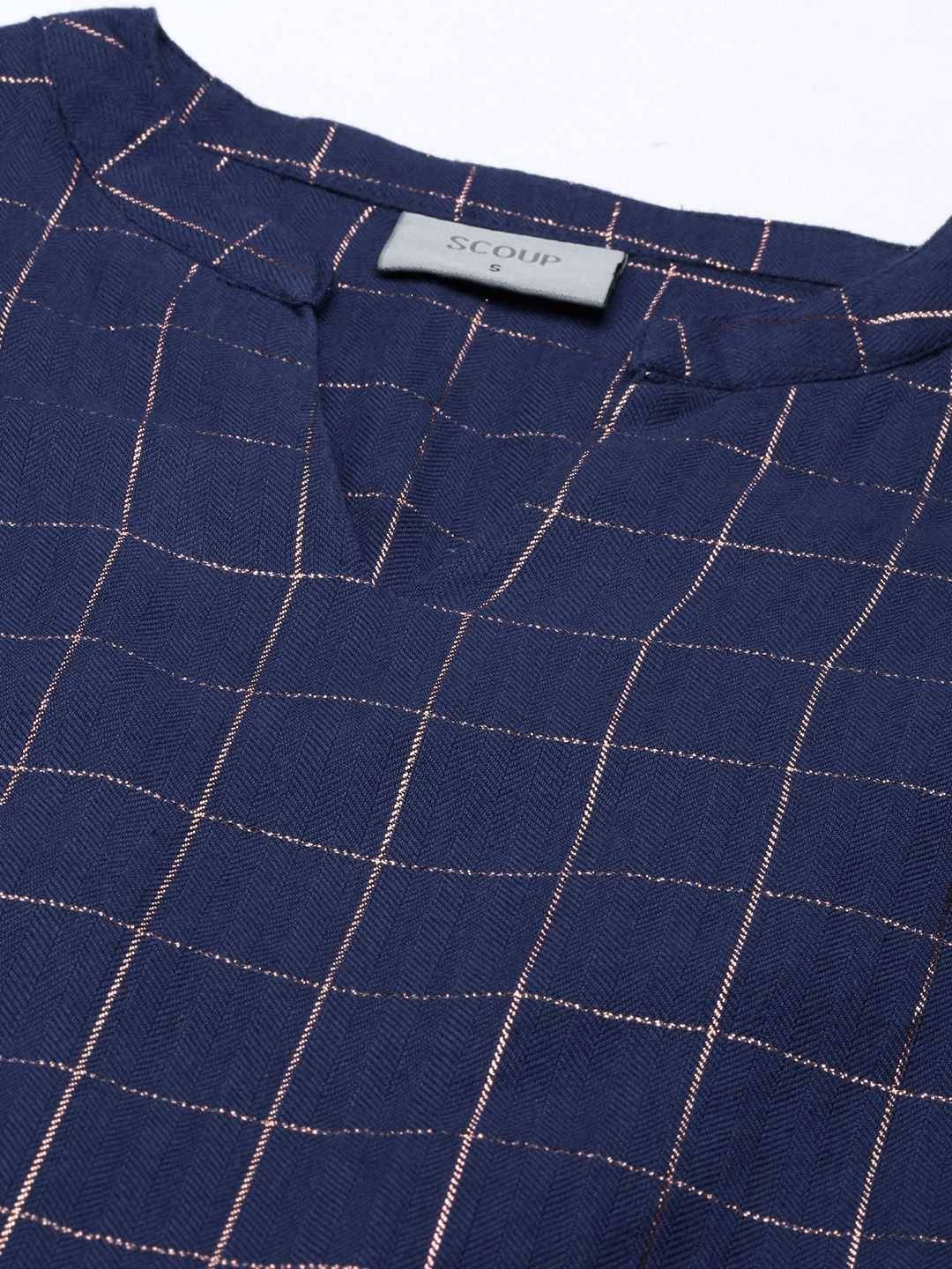 Scoup Lurex Check Shirt Dress