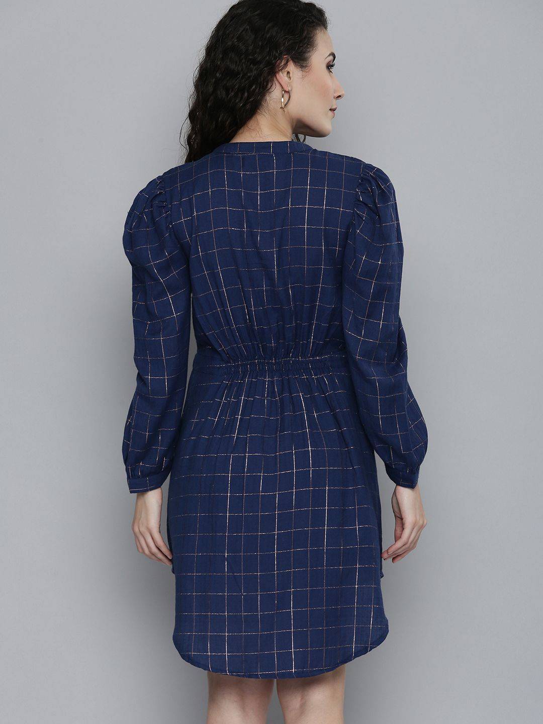Scoup Lurex Check Shirt Dress
