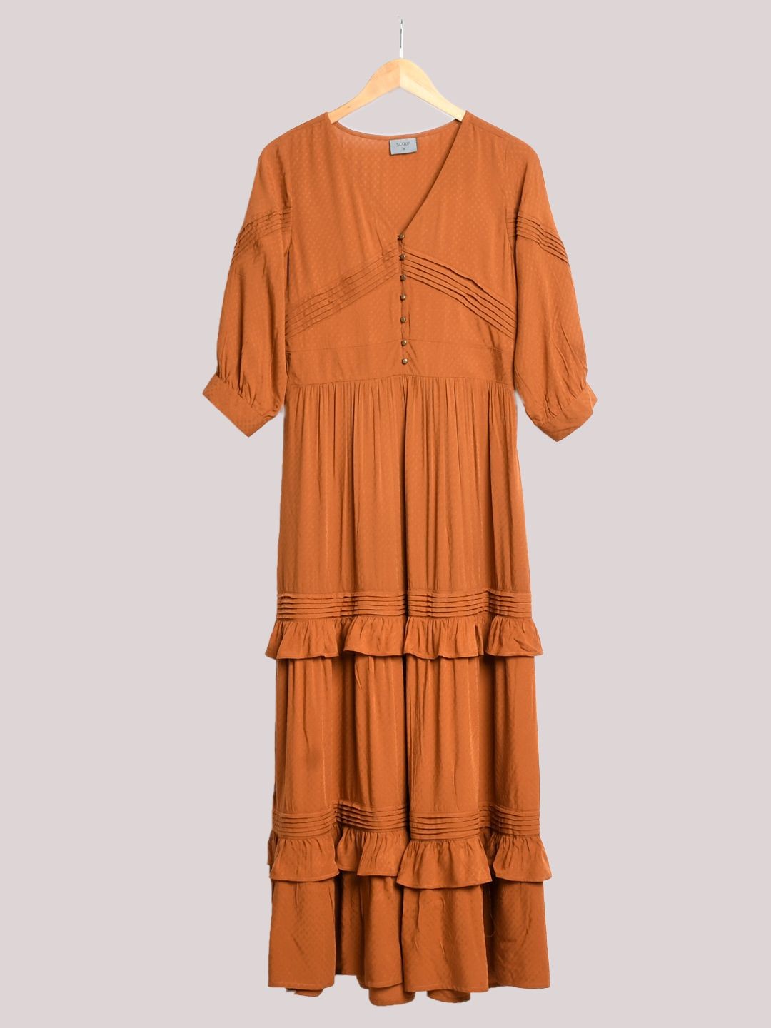 Caramel Flowy Tired Dress
