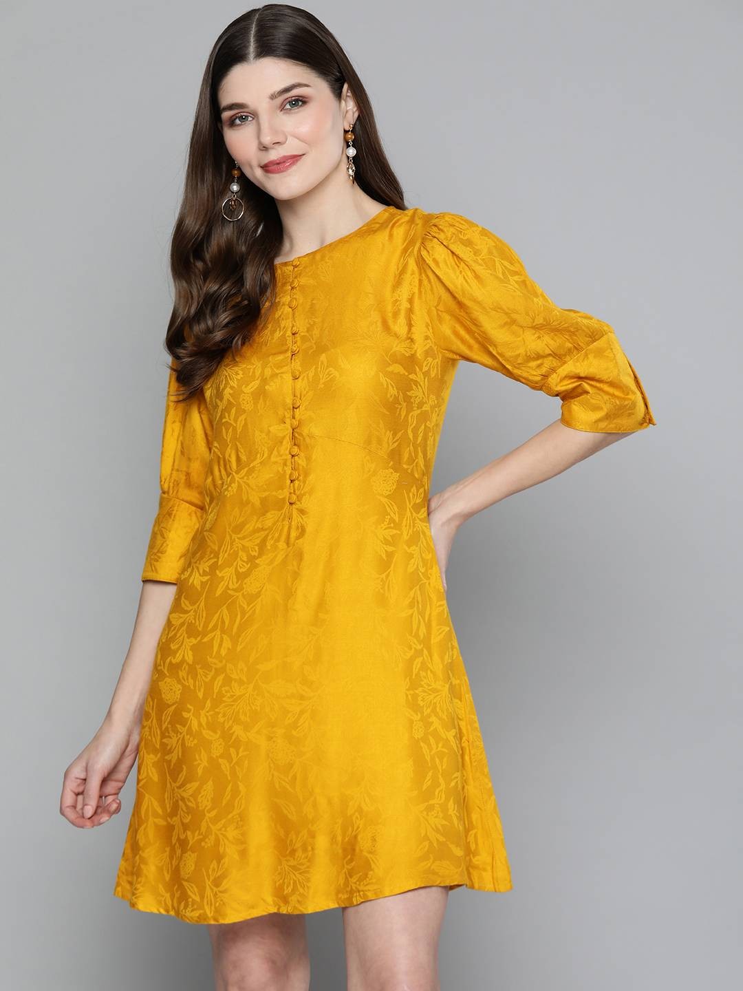 Mustard Yellow Mini Dress