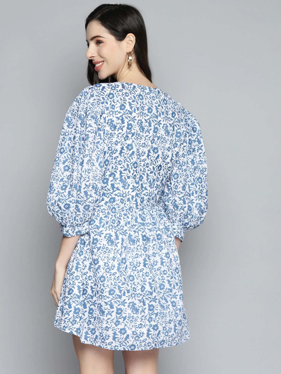 Floral Printed V-Neck Dress