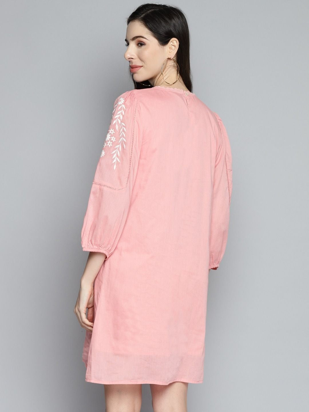 Scoup Cotton Embroidered Shift Dress