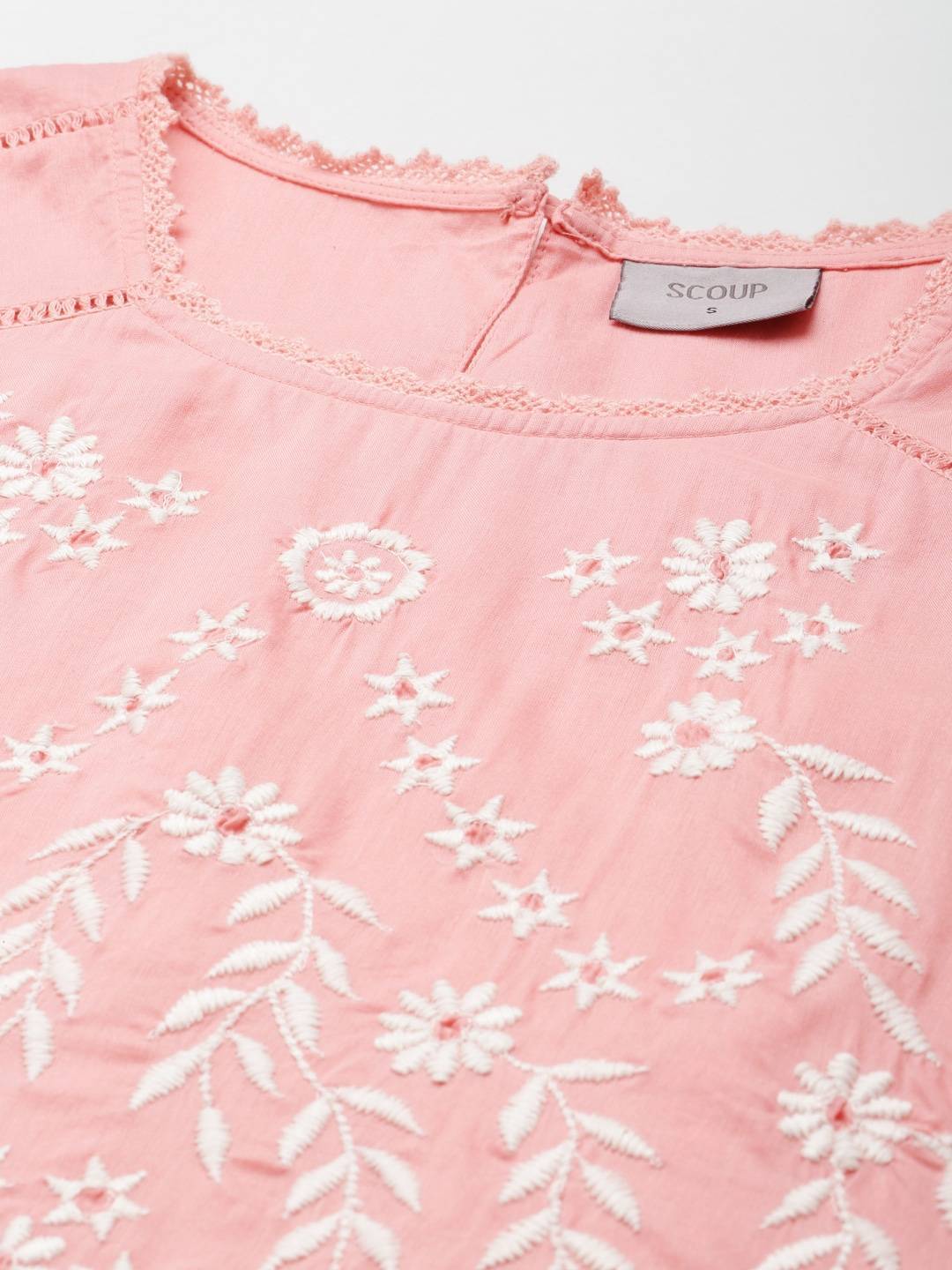 Scoup Cotton Embroidered Shift Dress