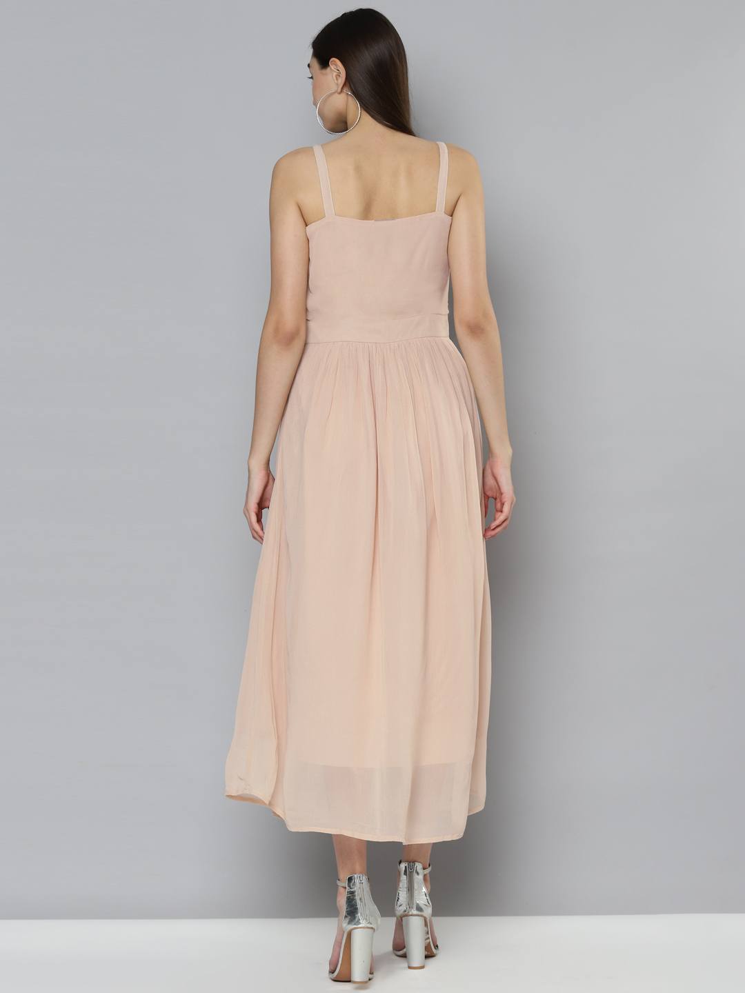 Scoup Beige Embellished Strappy Dress