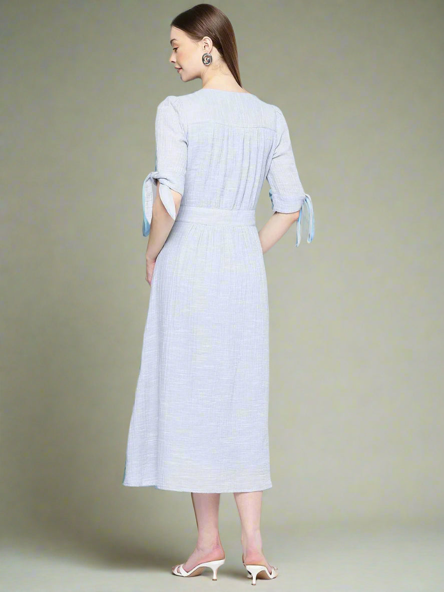 Scoup Puff Sleeve Fit & Flare Midi Dress