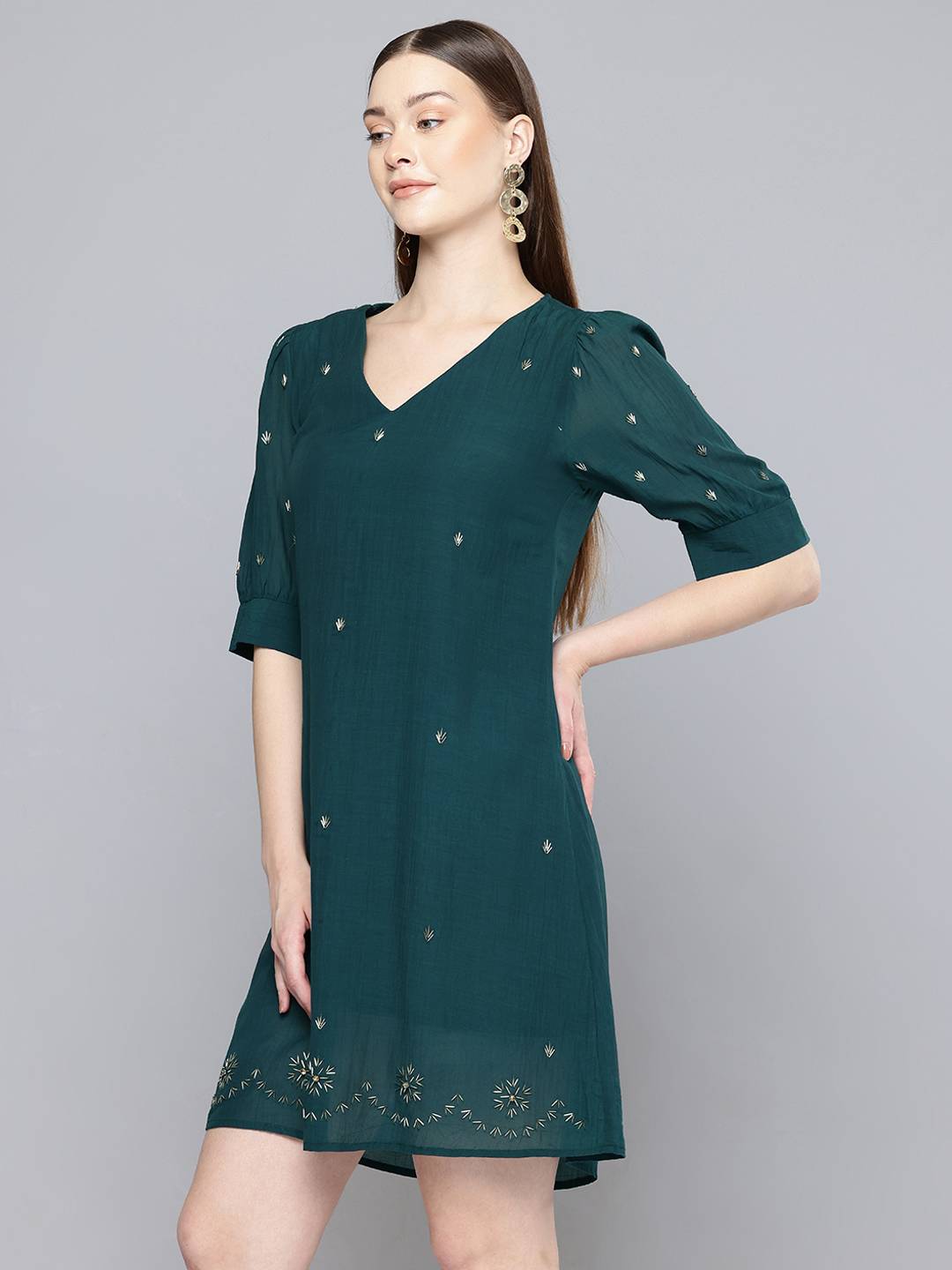Scoup Embellished Shift Mini Dress
