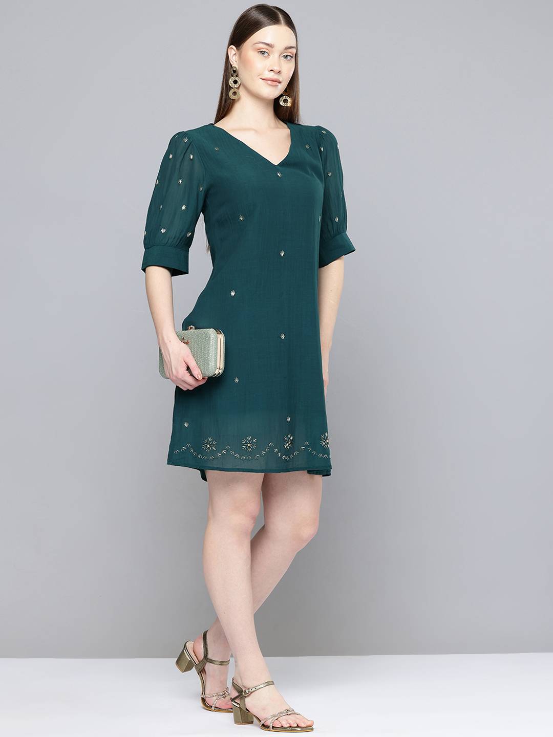 Scoup Embellished Shift Mini Dress