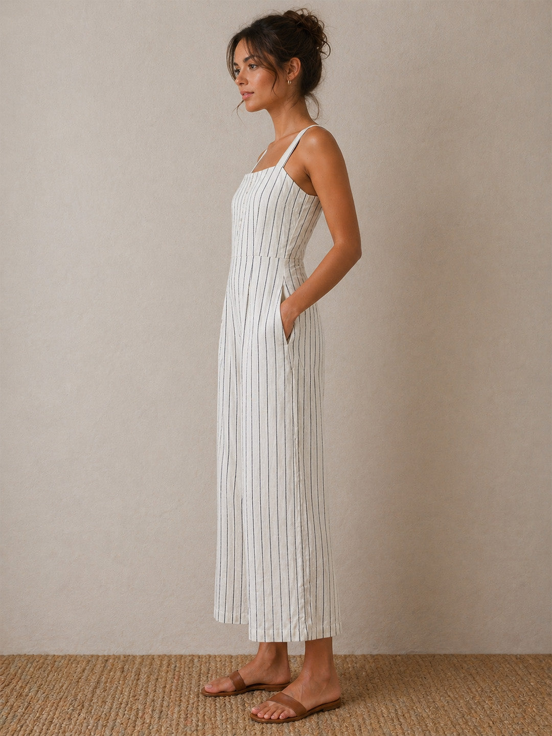 Cotton Stripe Jumpsuit