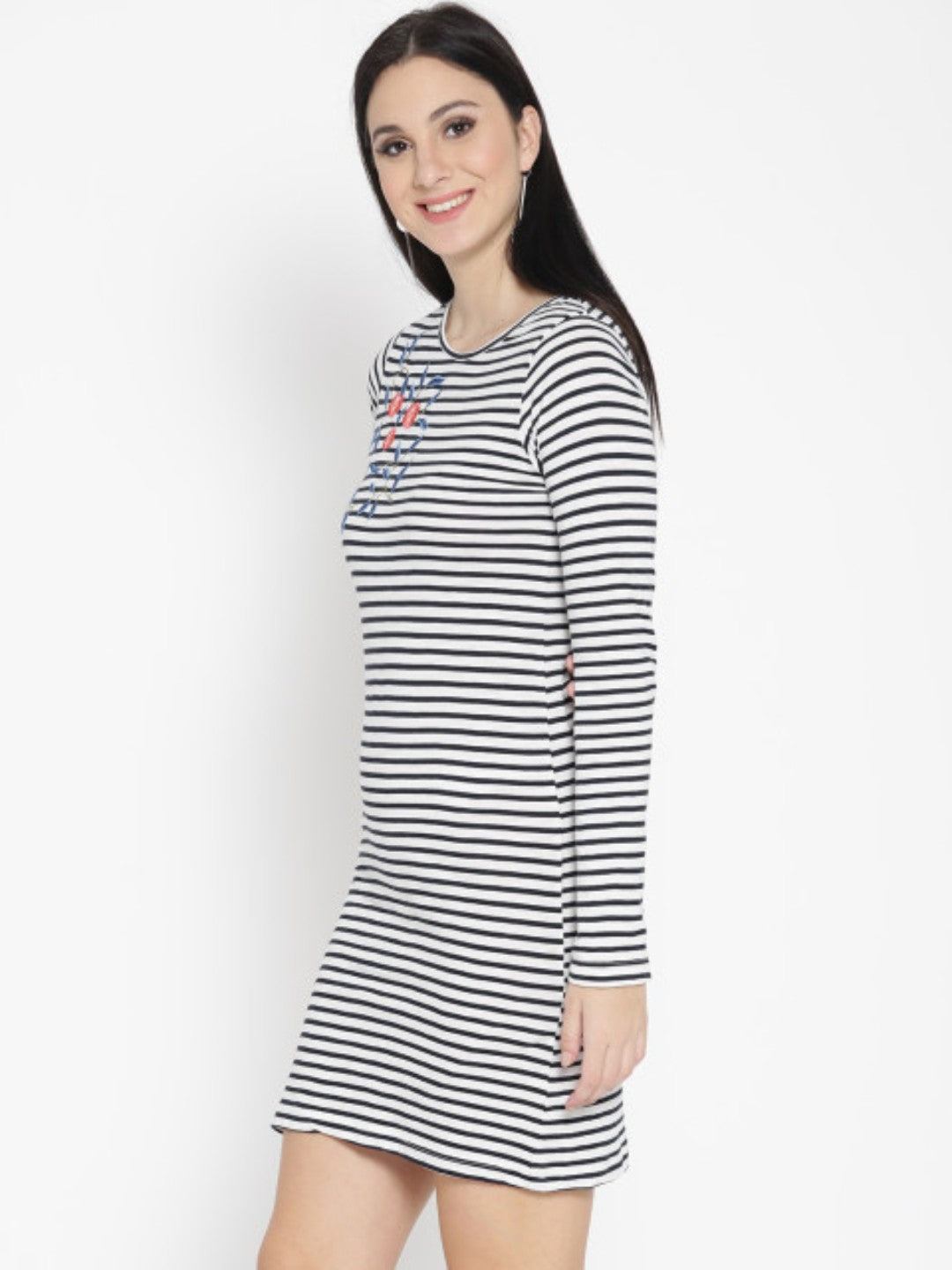 Women Multi Color Front Embroidered Dress