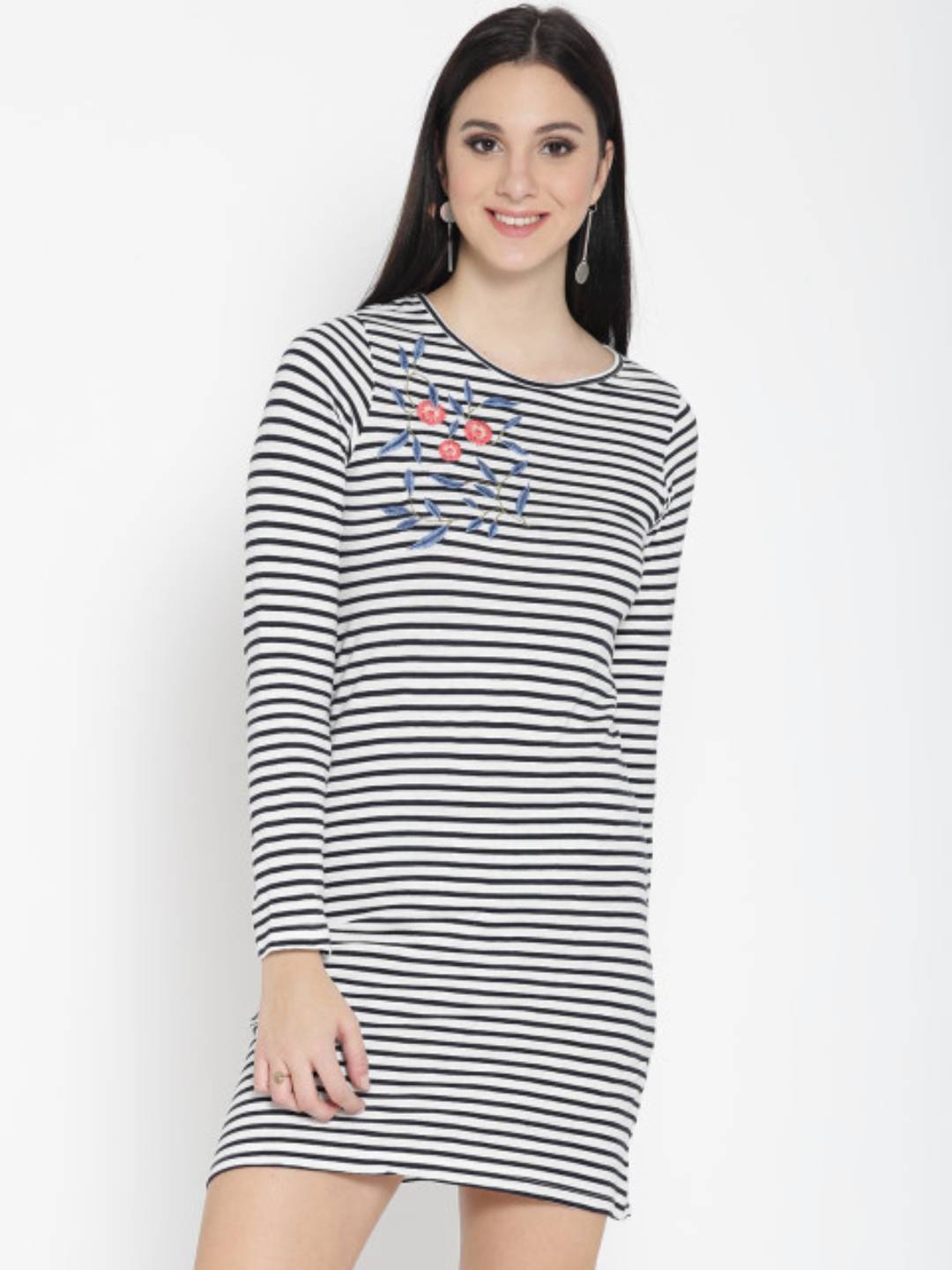 Women Multi Color Front Embroidered Dress