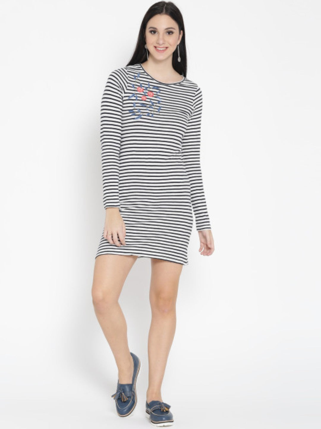 Women Multi Color Front Embroidered Dress