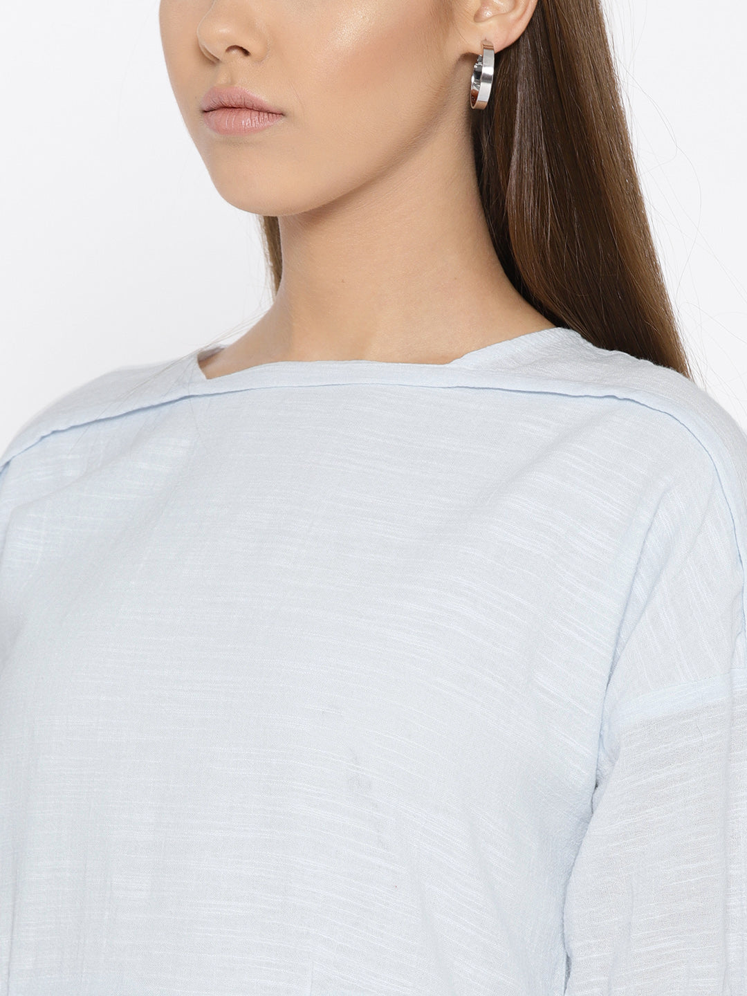 Scoup Blue Solid Shift Dress