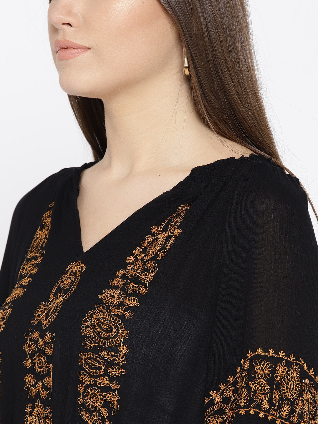 Scoup Women Black Self Design A-Line Dress