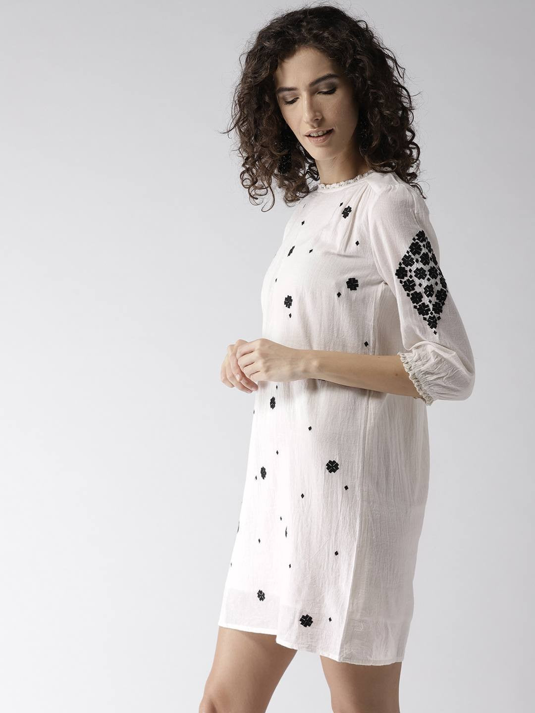 Embroidered Shift Dress