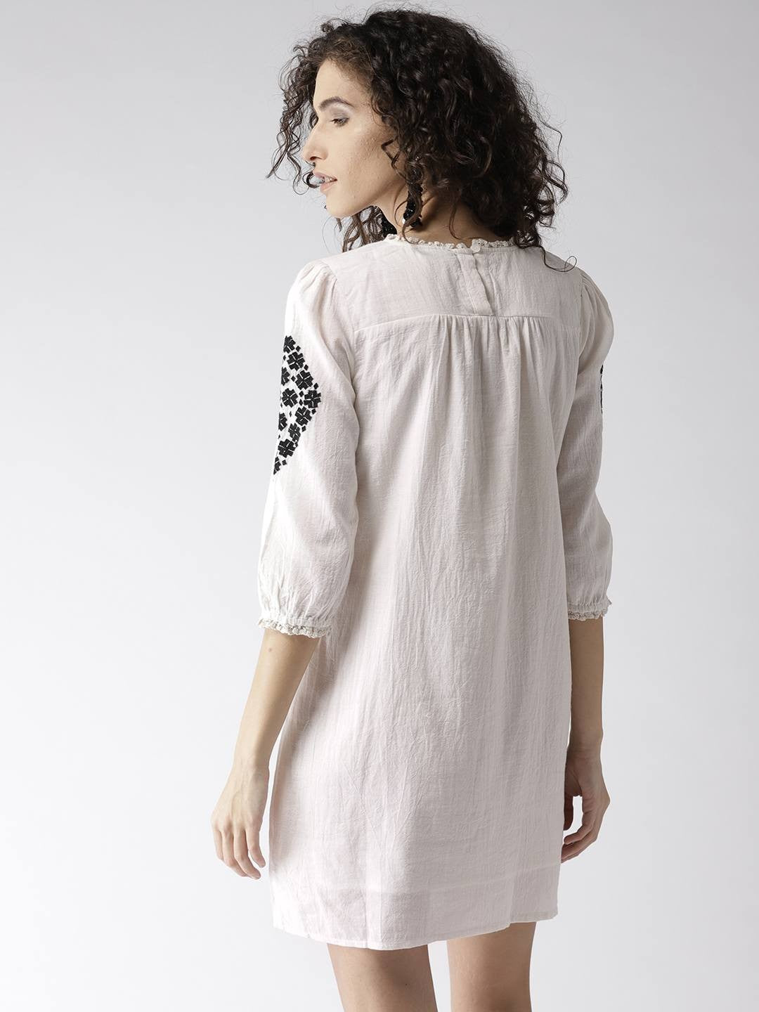 Embroidered Shift Dress