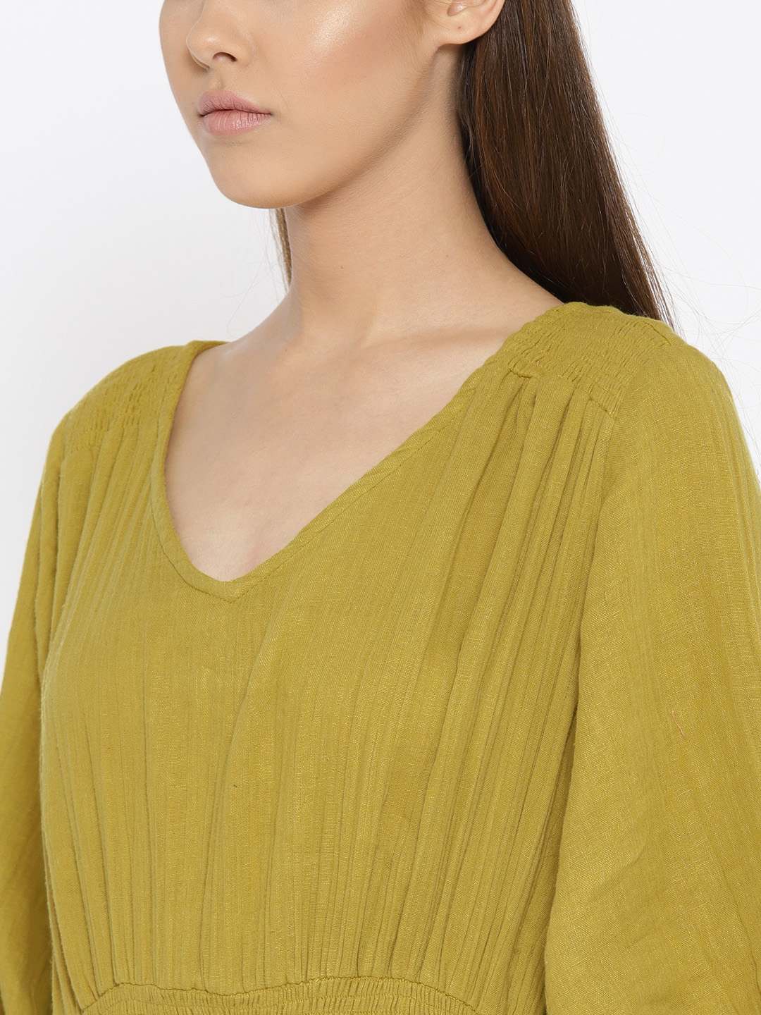 Scoup Women Olive Green Solid Maxi Dress