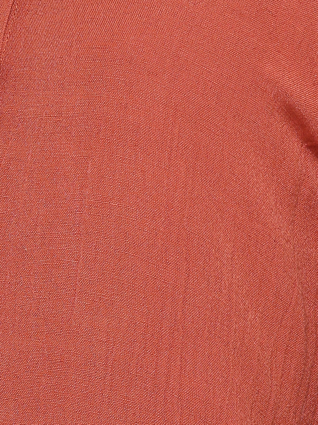 Scoup Women Rust Orange Solid Midi A-Line Dress