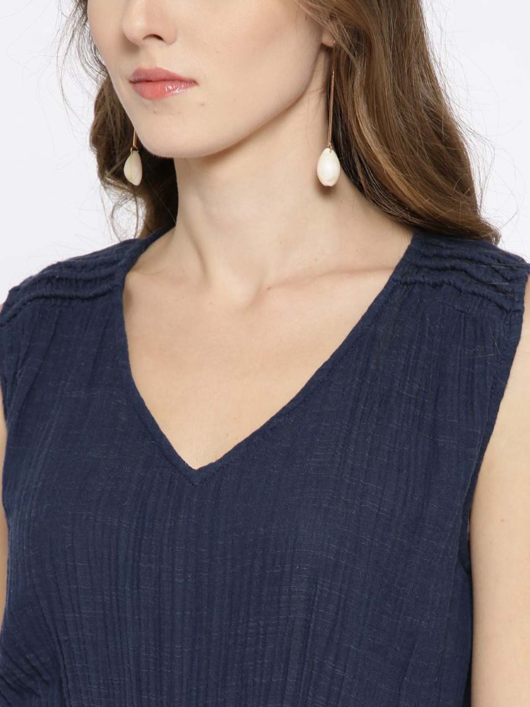 Sleeveless Navy Blue Maxi Dress