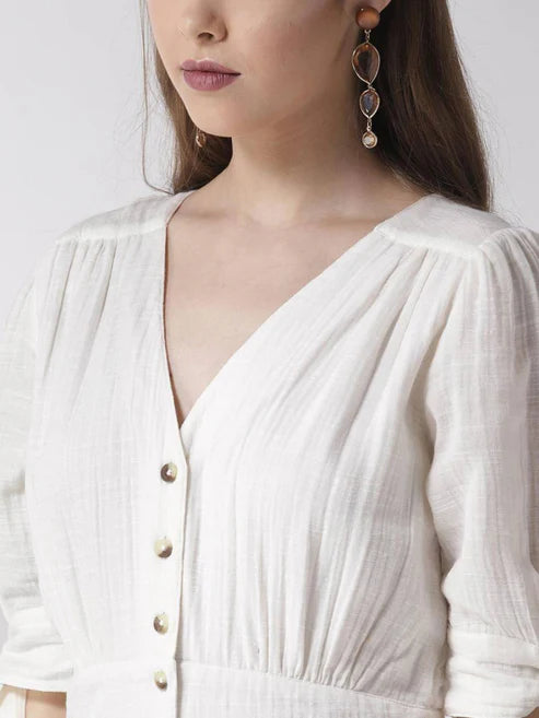 Scoup Combo of Cotton Long Dress & Dusty Pink Top