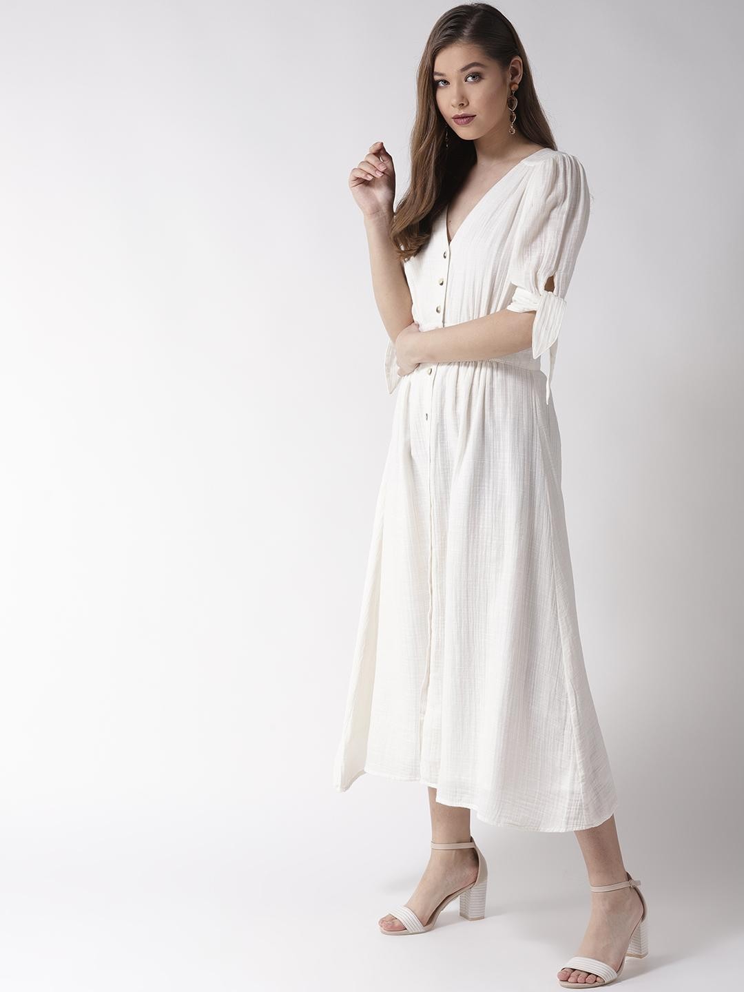 Scoup Off White Cotton Long Dress