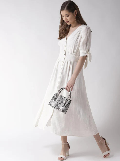 Scoup Combo of Cotton Long Dress & Dusty Pink Top