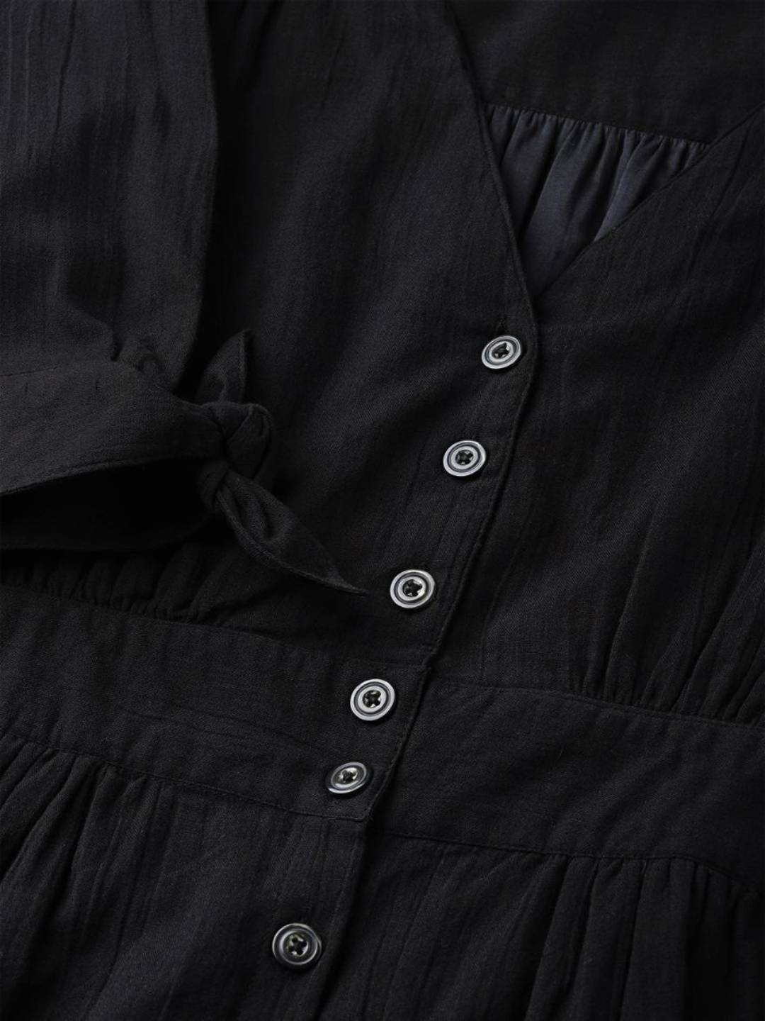 Scoup Black Fitted Waist Dress